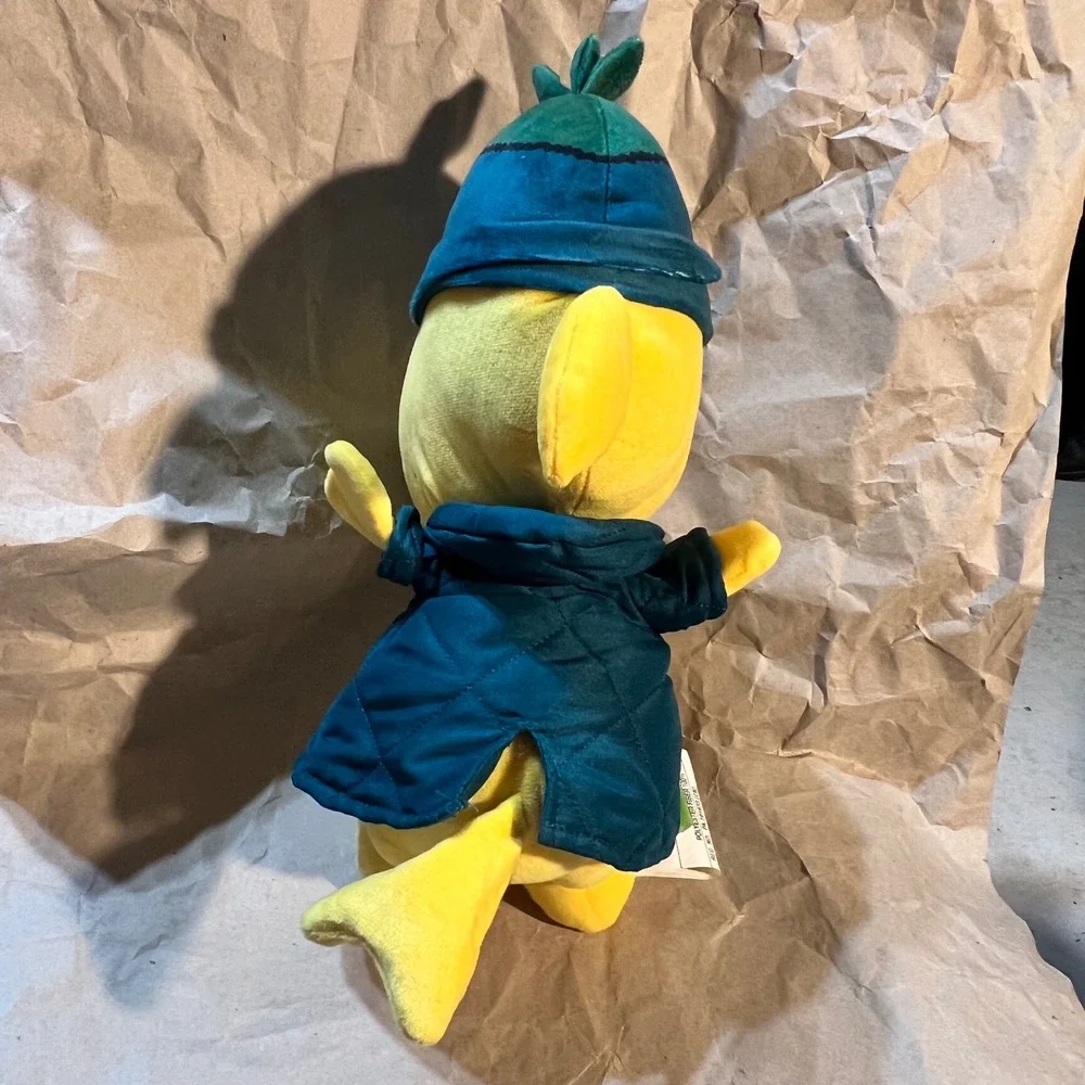 Peanuts Woodstock Large Plush Yellow Bird Teal Winter Quilted Jacket Beanie Hat